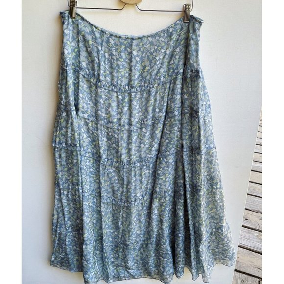 Sundance Skirts Sundance Catalog Womens 0 Silk Blue Floral Maxi